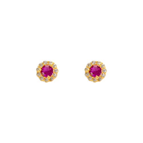 343-160RD 3mm Red Round CZ Stud Earrings