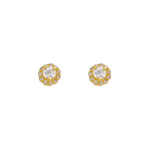 343-160WH 3mm White Round CZ Stud Earrings