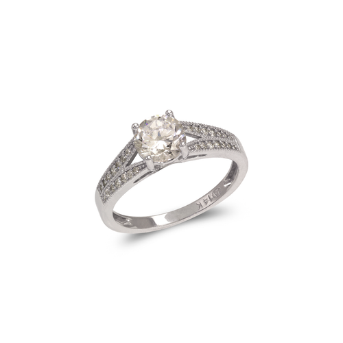 773-149W Ladies Fancy White Solitaire CZ Ring