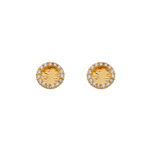 343-238 Diamond Cut Circle CZ Stud Earrings 343-238 Diamond Cut Circle CZ Stud Earrings