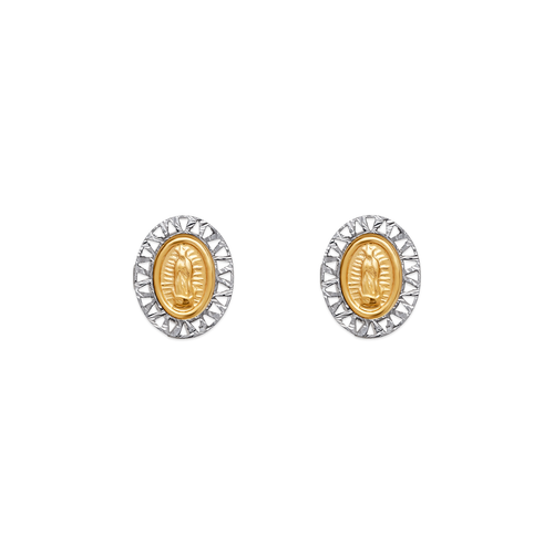 343-320 Diamond Cut Beveled Guadalupe Stud Earrings