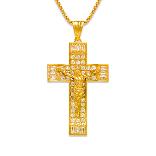 563-016 58mm Jesus Cross CZ Pendant