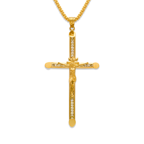 563-108 67mm Eternity Jesus Cross CZ Pendant