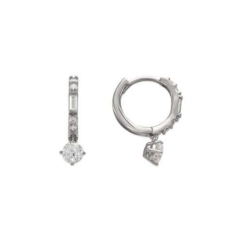 743-113W Fancy Huggie CZ Earrings