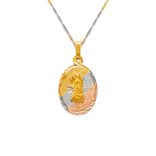 362-701T-016 Oval Laser Cut Guadalupe Scapular Pendant
