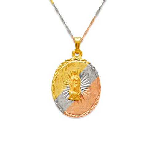 362-701T-020 Oval Laser Cut Guadalupe Scapular Pendant