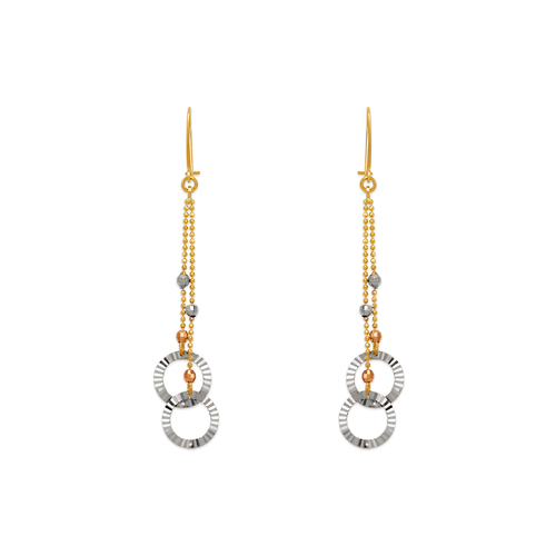 842-006  Dangling Double Ring Earrings