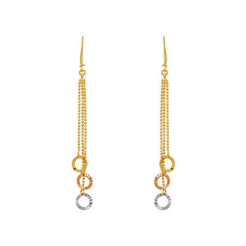 842-008  Dangling Three Ring Earrings