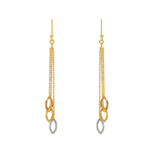 842-009  Dangling Three Marquise Earrings