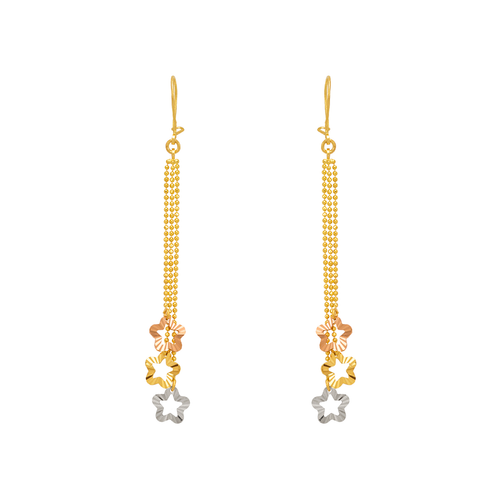 842-011  Dangling Three Star Earrings