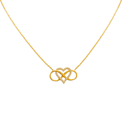 253-003 Fancy Infinity Hearts CZ Necklace