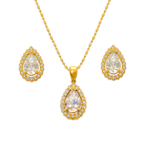 743-008S Fancy Teardrop CZ Set