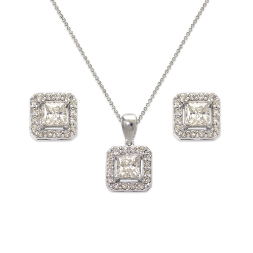 743-009WS Fancy Princess Cut White CZ Set