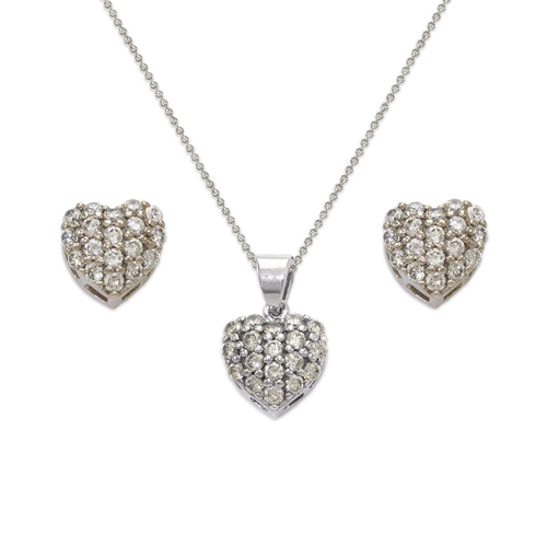 743-015WS Fancy Heart White CZ Set