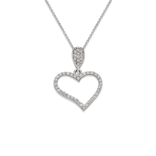 263-001W Fancy Heart CZ Pendant