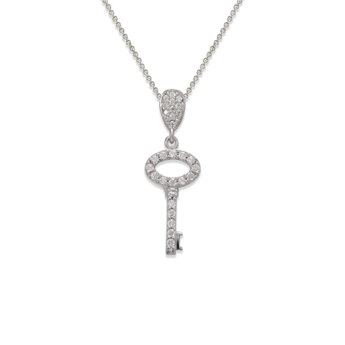 263-003W Fancy Key CZ Pendant