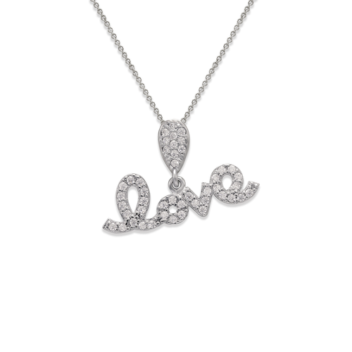 263-006W Fancy Love CZ Pendant
