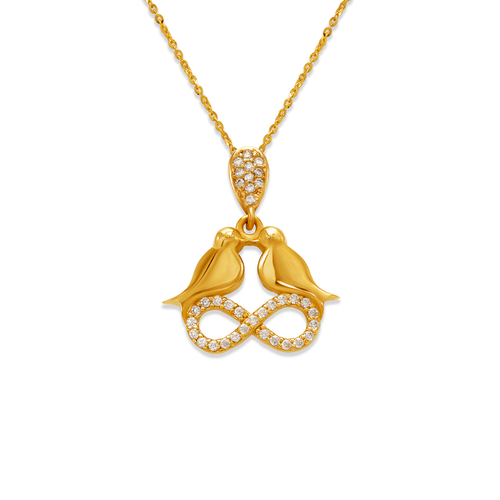 263-011 Fancy Infinity Doves CZ Pendant
