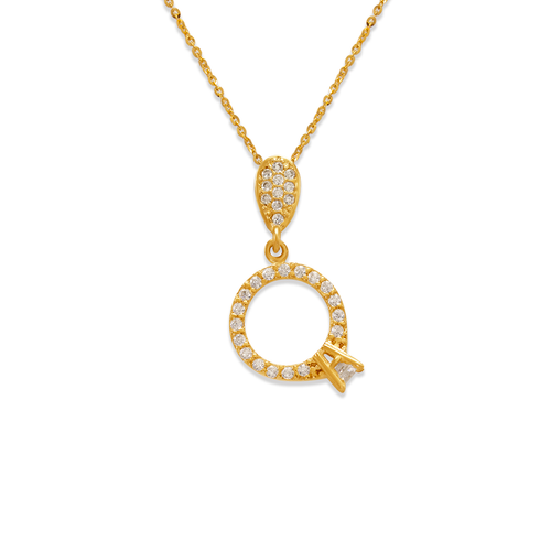 263-014 Fancy Engagement Ring CZ Pendant