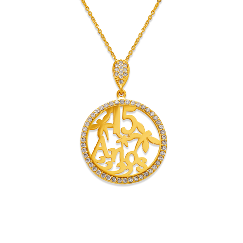 263-043 Fancy 15 Anos Circle CZ Pendant