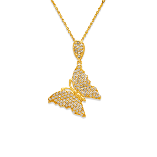 263-061 Fancy Butterfly CZ Pendant
