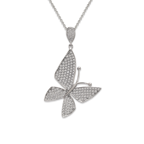 263-062W Fancy Butterfly CZ Pendant