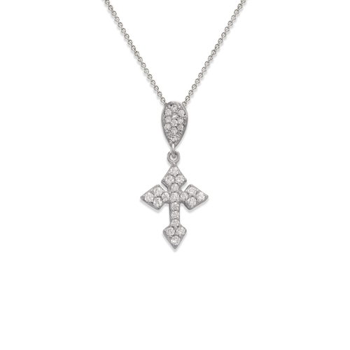 263-103W Fancy Cross CZ Pendant