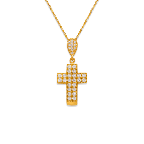 263-104 Fancy Cross CZ Pendant