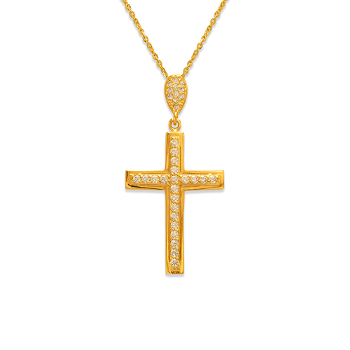 263-105 Fancy Cross CZ Pendant