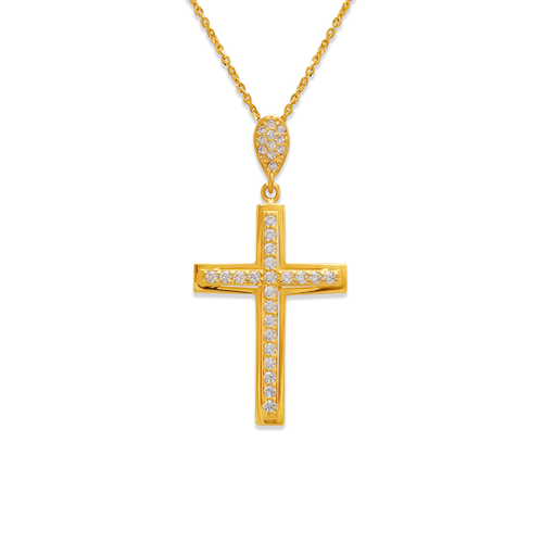 263-105 Fancy Cross CZ Pendant