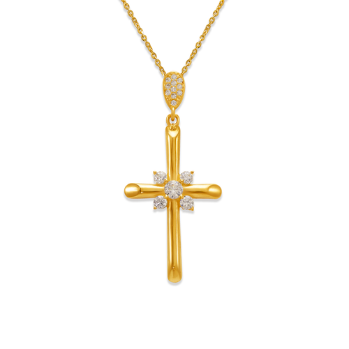 263-106 Fancy Cross CZ Pendant