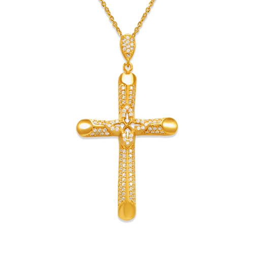 263-107 Fancy Cross CZ Pendant