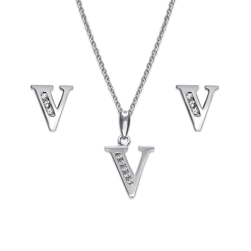 583-101WVS  Initial "V" White Collection Set