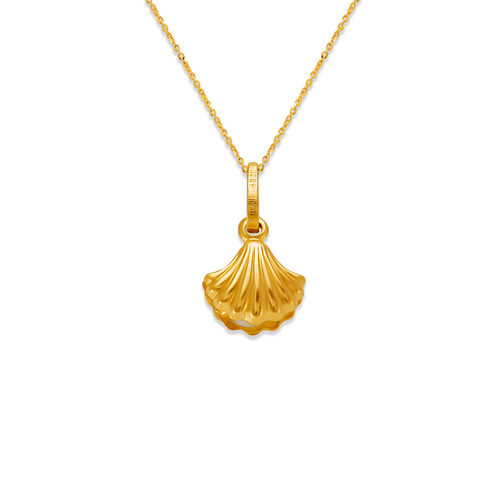166-076 3mm Clam with Pearl Charm Pendant