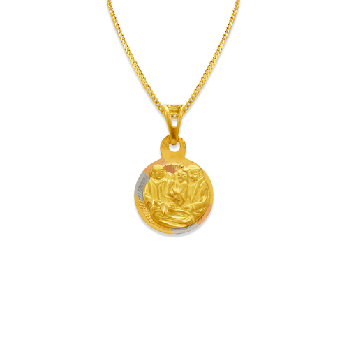 362-846T-012 Round Baptism Scapular Pendant