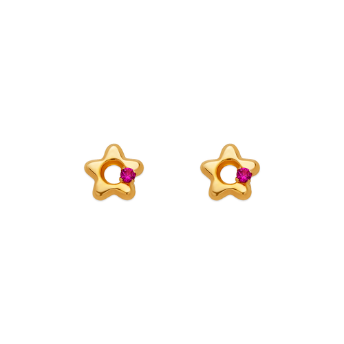 343-426RD 5mm Red Star CZ Stud Earrings