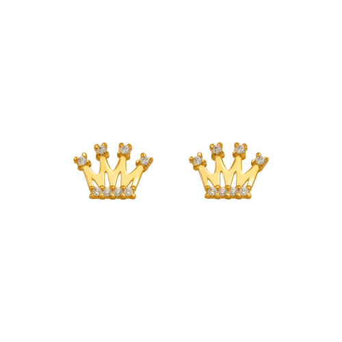 343-242WH White Tiara CZ Stud Earrings