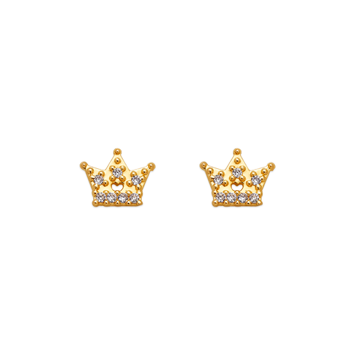 343-245WH White Tiara CZ Stud Earrings