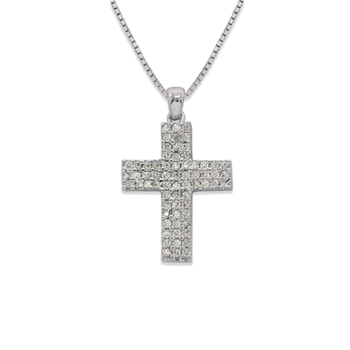 661-108W Cross CZ Pendant