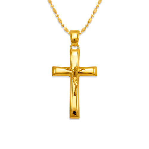 161-254 High Polished Cross Jesus Pendant