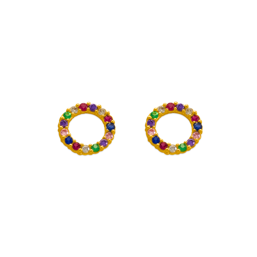 343-651 Rainbow Circle CZ Stud Earrings