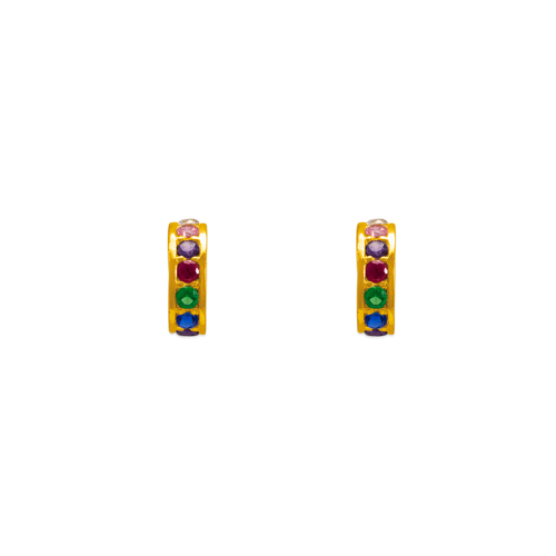 343-652 Rainbow Huggies CZ Stud Earrings