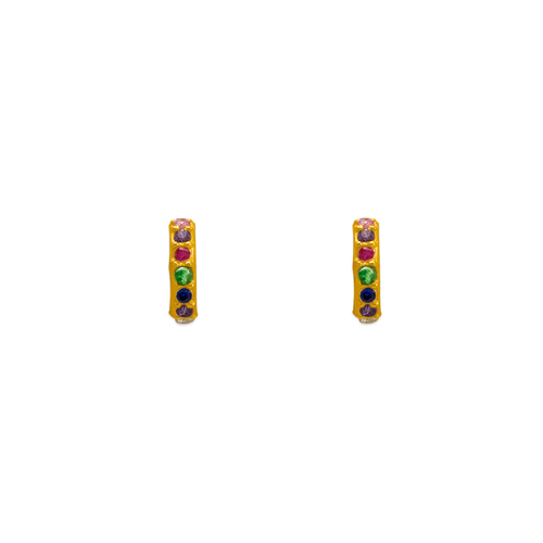 343-653 Rainbow Thin Huggies CZ Stud Earrings