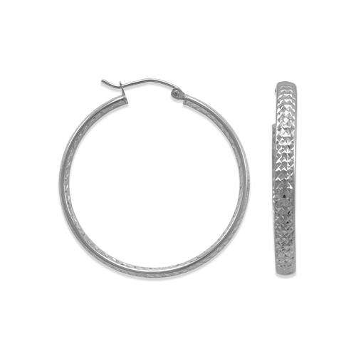 546-711WS 3.8mm Full D/C Tube Hoop Earrings