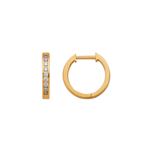 443-252 High Polished Huggie CZ Earrings