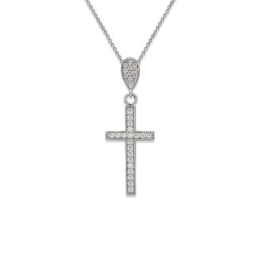 263-108W Fancy Cross CZ Pendant