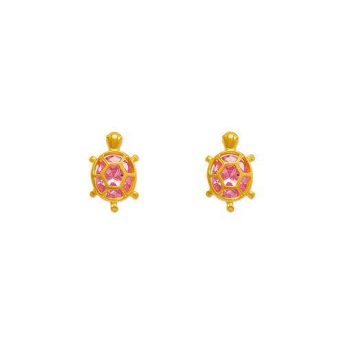 443-458PK Turtle CZ Stud Earrings