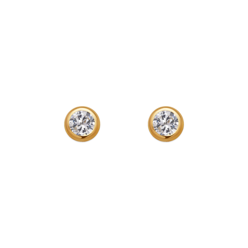 343-052 4mm Round Bezel CZ Stud Earrings