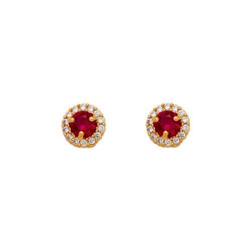343-162RD 4mm Red Round CZ Stud Earrings 343-162RD 4mm Red Round CZ Stud Earrings