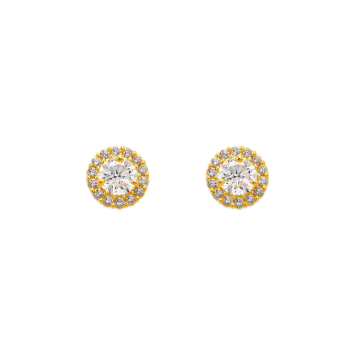 343-162WH 4mm Red Round CZ Stud Earrings